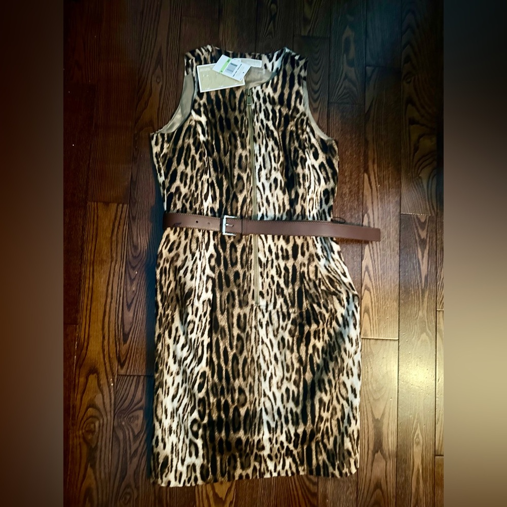 Michael Kors zip up leopard dress